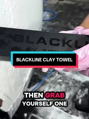 TikTok post by @angels_wash for Blackline Car Care. Caption reads: This is how to get road tar off very fast and very....