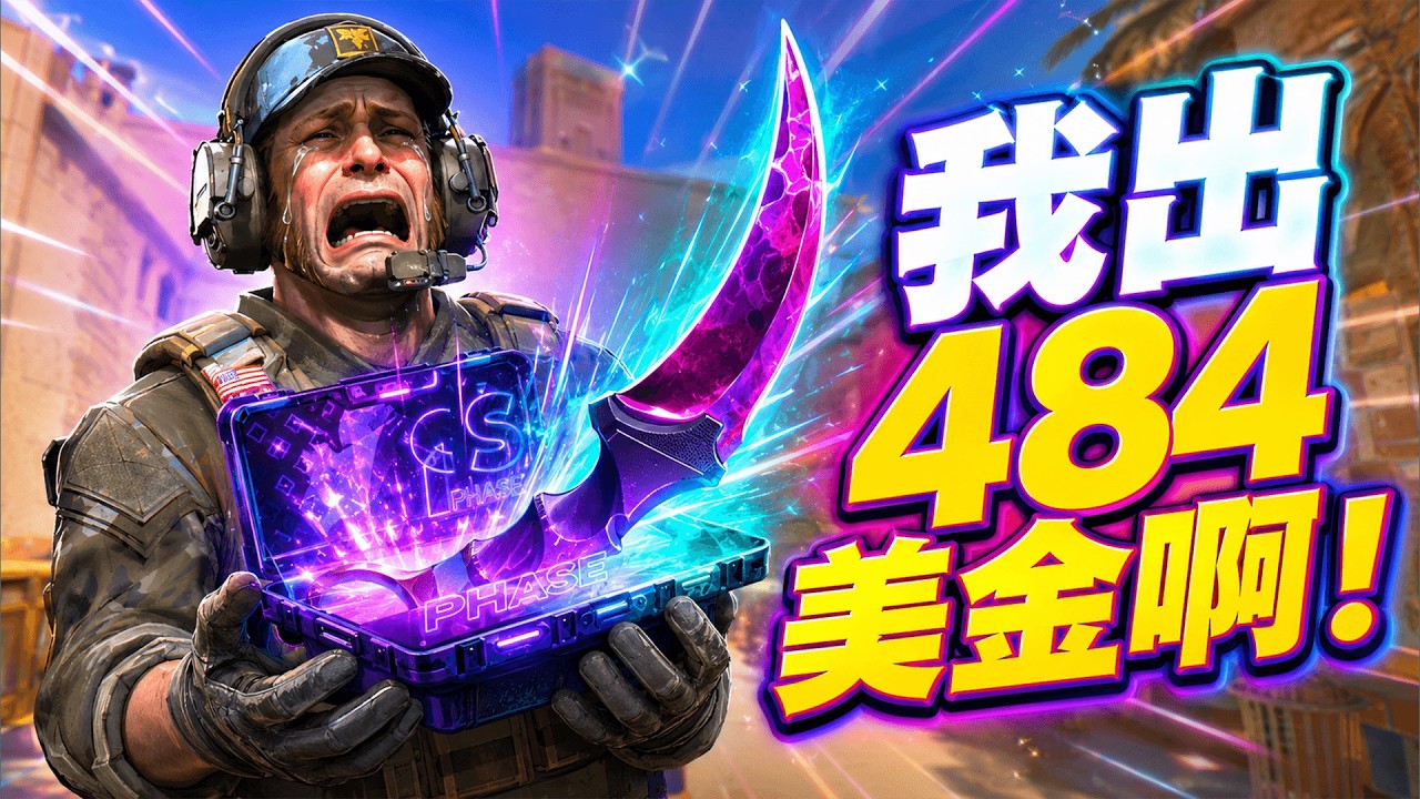 YouTube post by @AWYXDC for Skin.Club. Caption reads: 【skin.club】I unboxed a knife, I spent 484 dollars,....