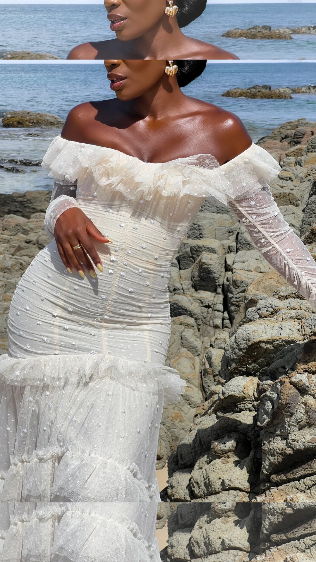 Instagram post by @armellebrown for Needle & Thread. Caption reads: The dress I didn’t know I needed 🤍....