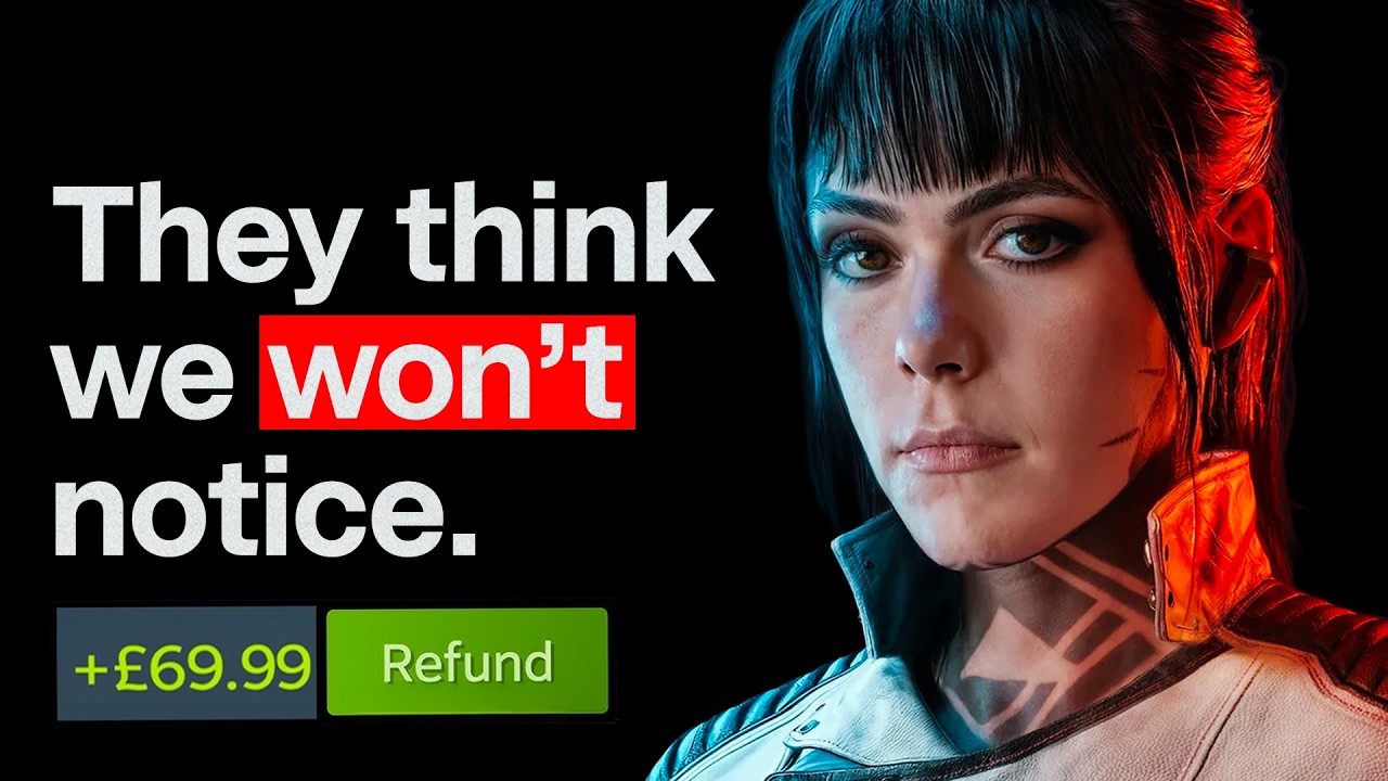 YouTube post by @BellularNews for IGN. Caption reads: Players Caught AAAs Using AI: Now Steam Picked A....