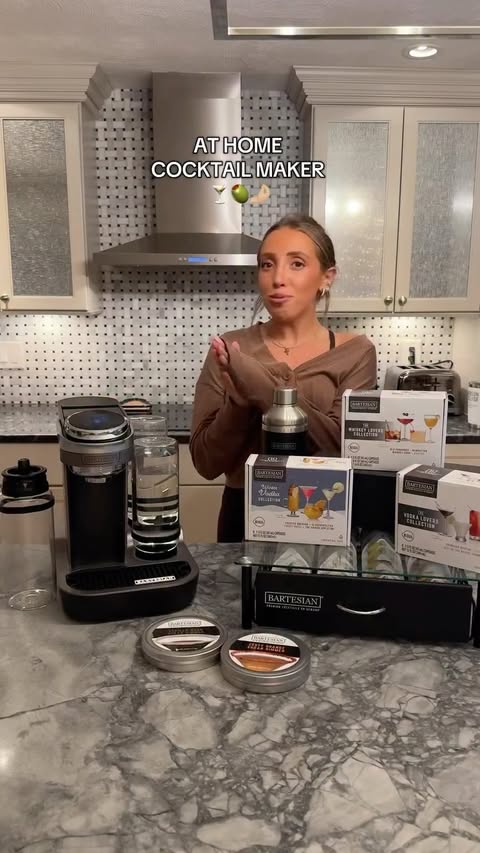 Instagram post by @lifeof_kristina for Bartesian. Caption reads: [...] seconds with this cocktail maker🍸🫒....