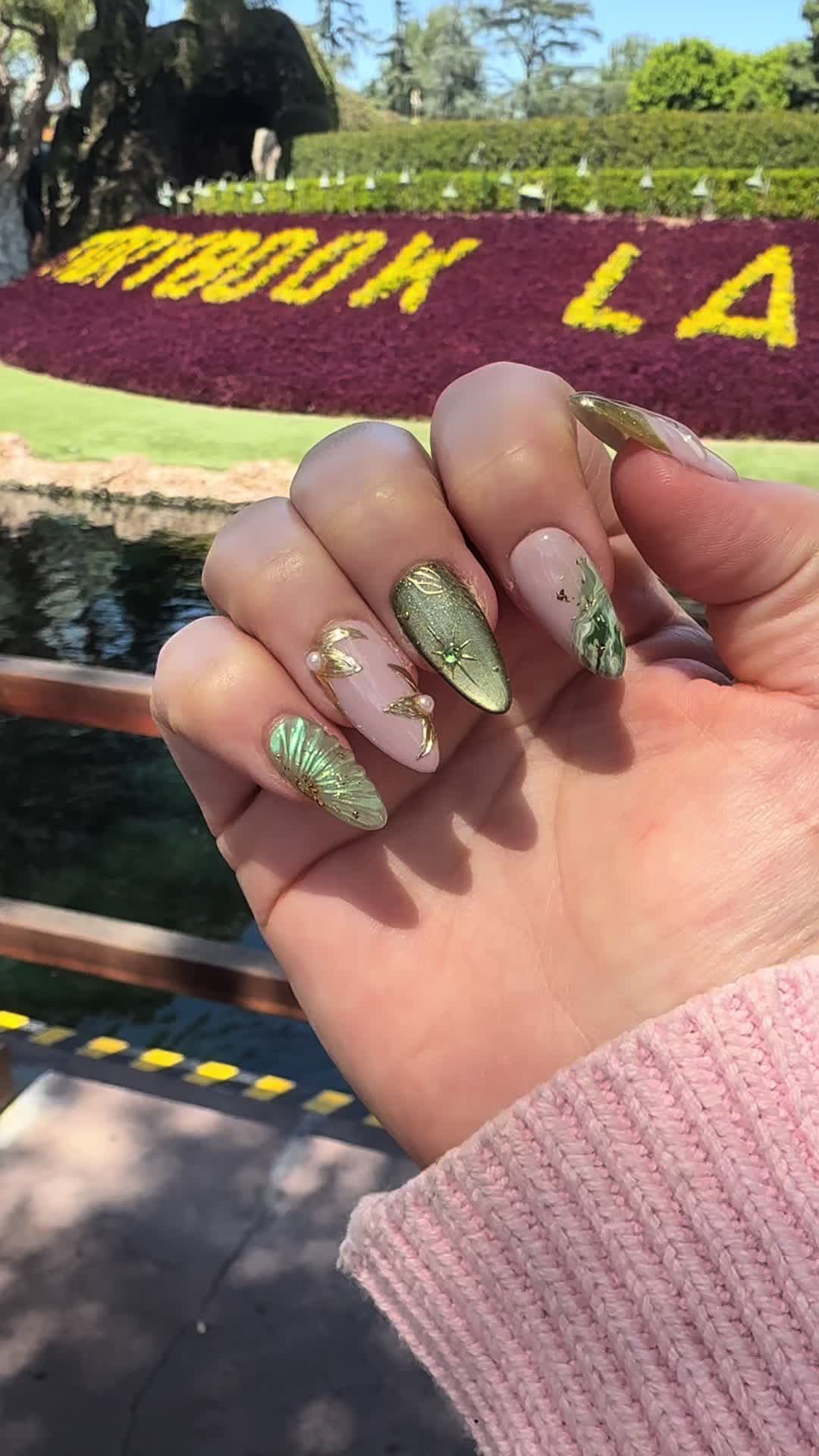TikTok post by @wickeddates for Ersa Nails. Caption reads: @Ersa Nails #pressons #pressonnails #ersanails....
