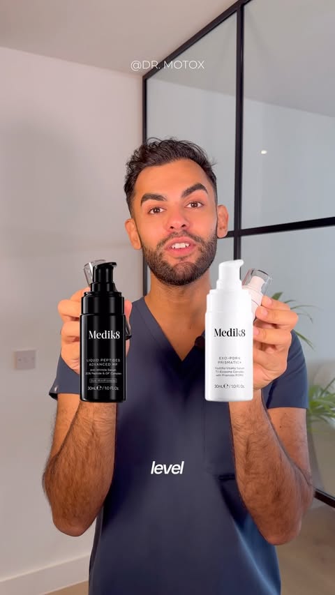 Instagram post by @dr.motox for Medik8. Caption reads: [...] will change your skincare game.....