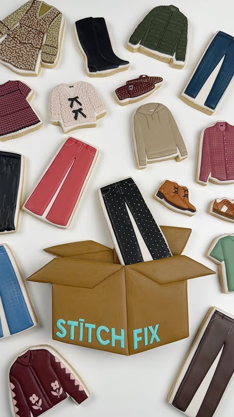 Instagram post by @hanamade.cookies for Stitch Fix. Caption reads: [...] fun recreating our favorite looks from....