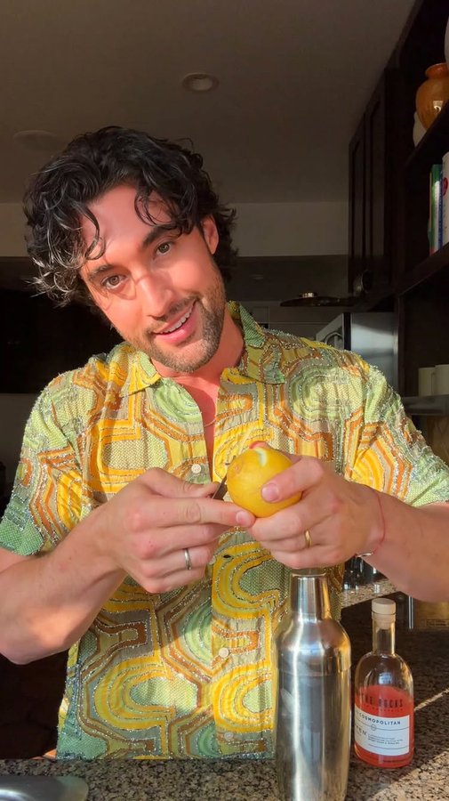 Instagram post by @yummertime for On The Rocks Premium Cocktails. Caption reads: Who wants to come to a holiday party at ours? You....