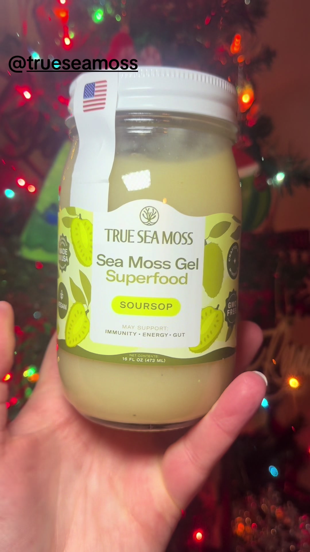 TikTok post by @holychaosmama17 for TrueSeaMoss. Caption reads: #mostlovedproduct #trueseamossproducts [...].