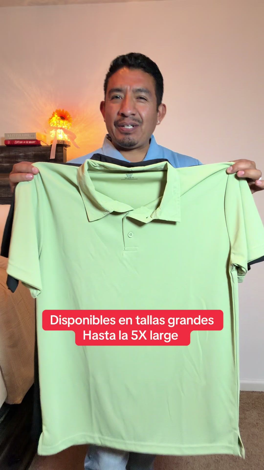 TikTok post by @el.chiras7 for Real Essentials. Caption reads: [...] #bigandtall #bigsize #polo @Real Essentials....