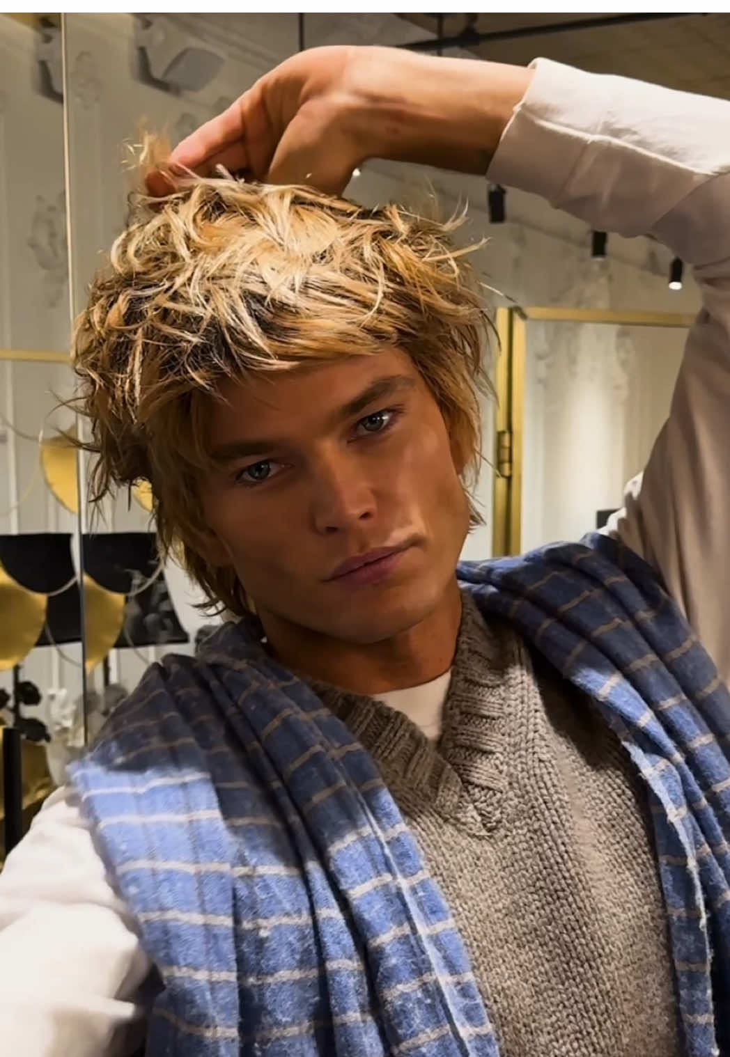 TikTok post by @jordan_barrett_webcam for Paul Mitchell. Caption reads: This is my whole style using @Paul Mitchell’s....