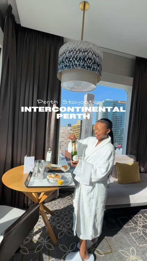 Instagram post by @lifewithrutendo for InterContinental. Caption reads: [...] staycation in Perth 🥂 Stay at the....