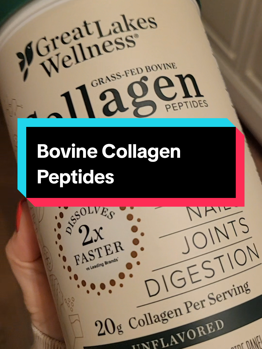 TikTok post by @linzdaniels_shops for Great Lakes Wellness. Caption reads: @Great Lakes Wellness Collagen Peptides with 20gs....