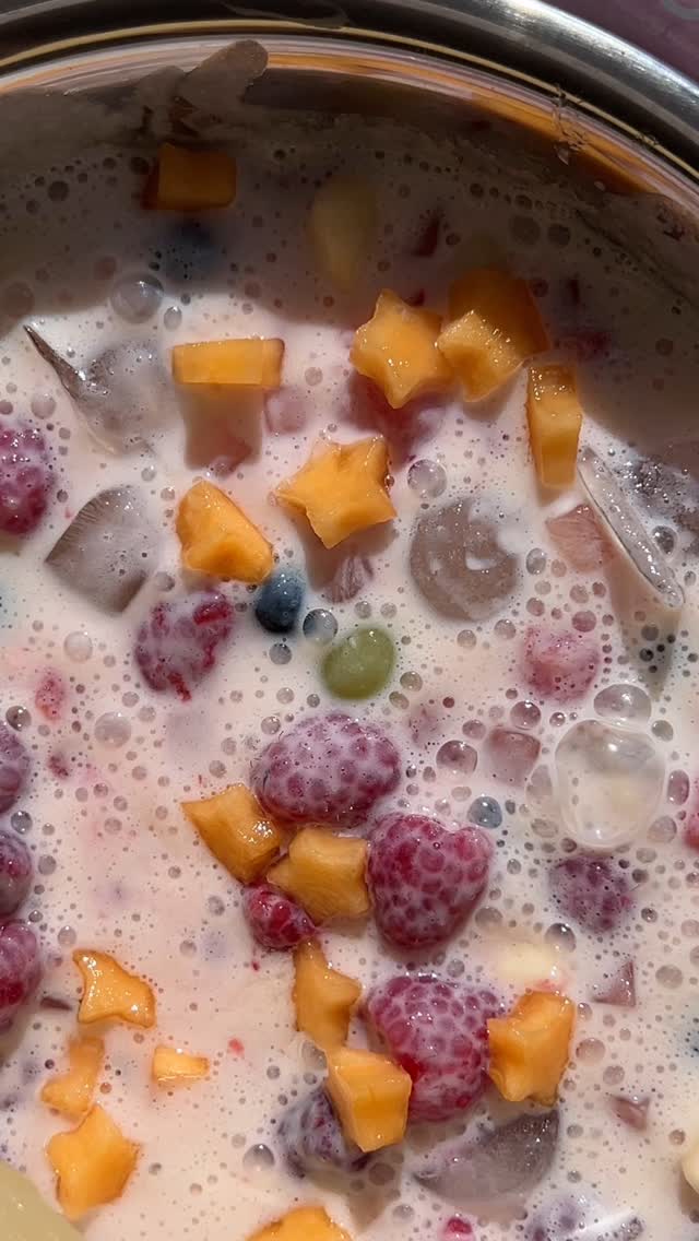 Instagram post by @glowwithliv__ for The Collagen. Caption reads: Hwachae - Korean Fruit Bowl 🫐🍓🍉
Hwachae” (화채)....