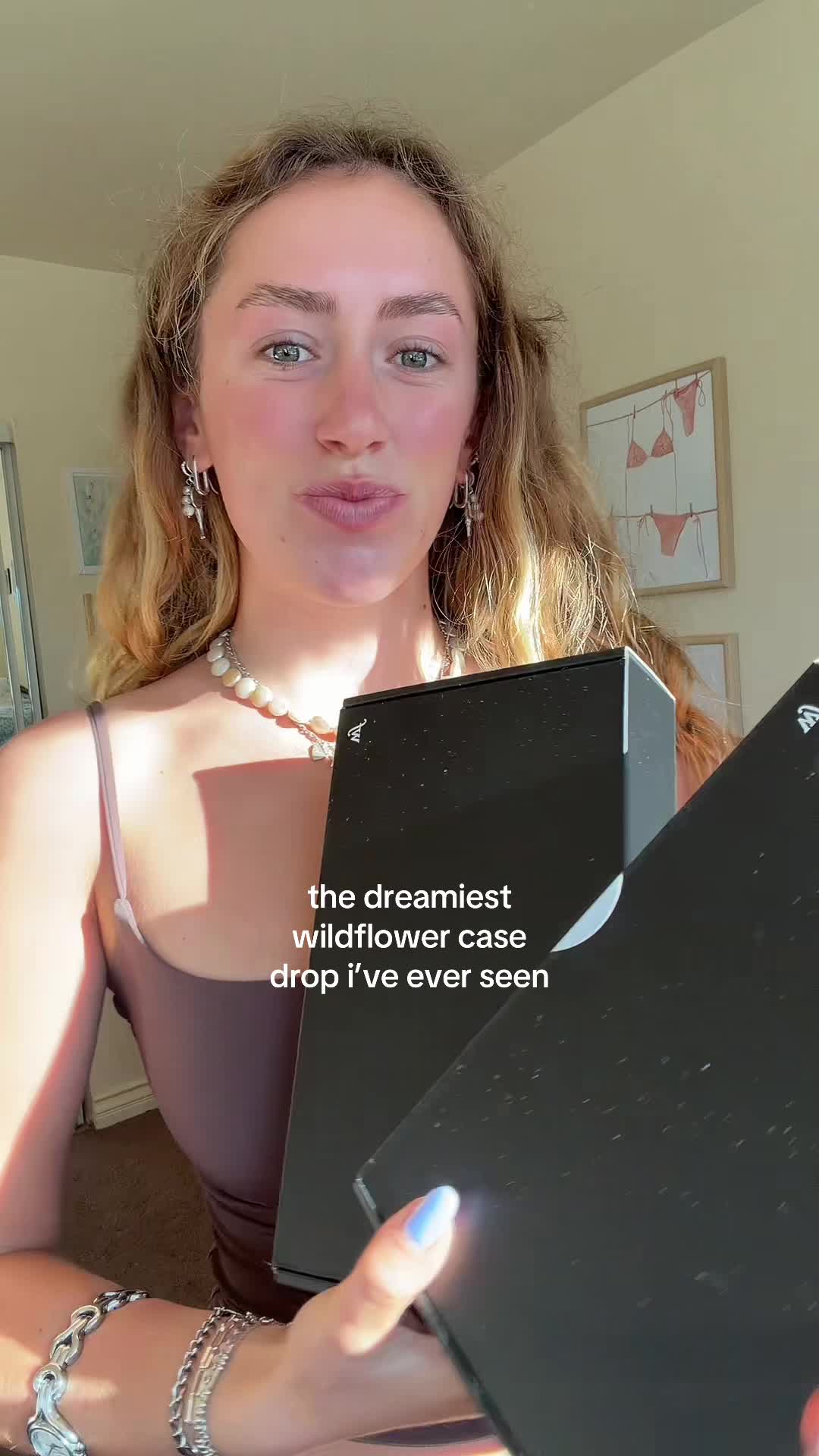 TikTok post by @mazzy_williams for Wildflower Cases. Caption reads: this is a dream @Wildflower Cases #wildflower....