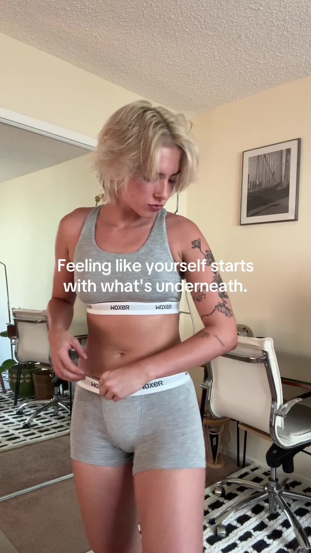 TikTok post by @kezsexton for Woxer. Caption reads: Summer maxing with my new favorite @Woxer set....