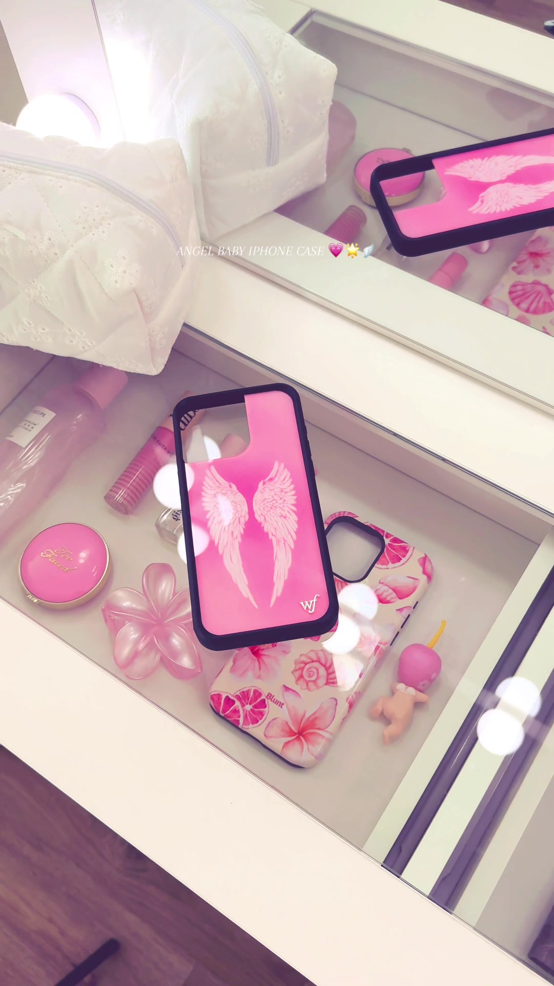 TikTok post by @sadiebaby08 for Wildflower Cases. Caption reads: it’s so perfect omg 💗🪽 @Wildflower Cases ....