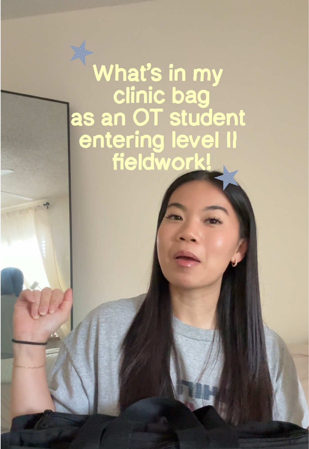 TikTok post by @friedchickim for Knemo Beauty. Caption reads: eeeeek! my fieldwork is starting in just a couple....