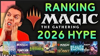 YouTube post by @JimDavisMTG for INTO THE AM. Caption reads: 🔴 Ranking Hype Level For Every MTG Set In 2026 🟢.