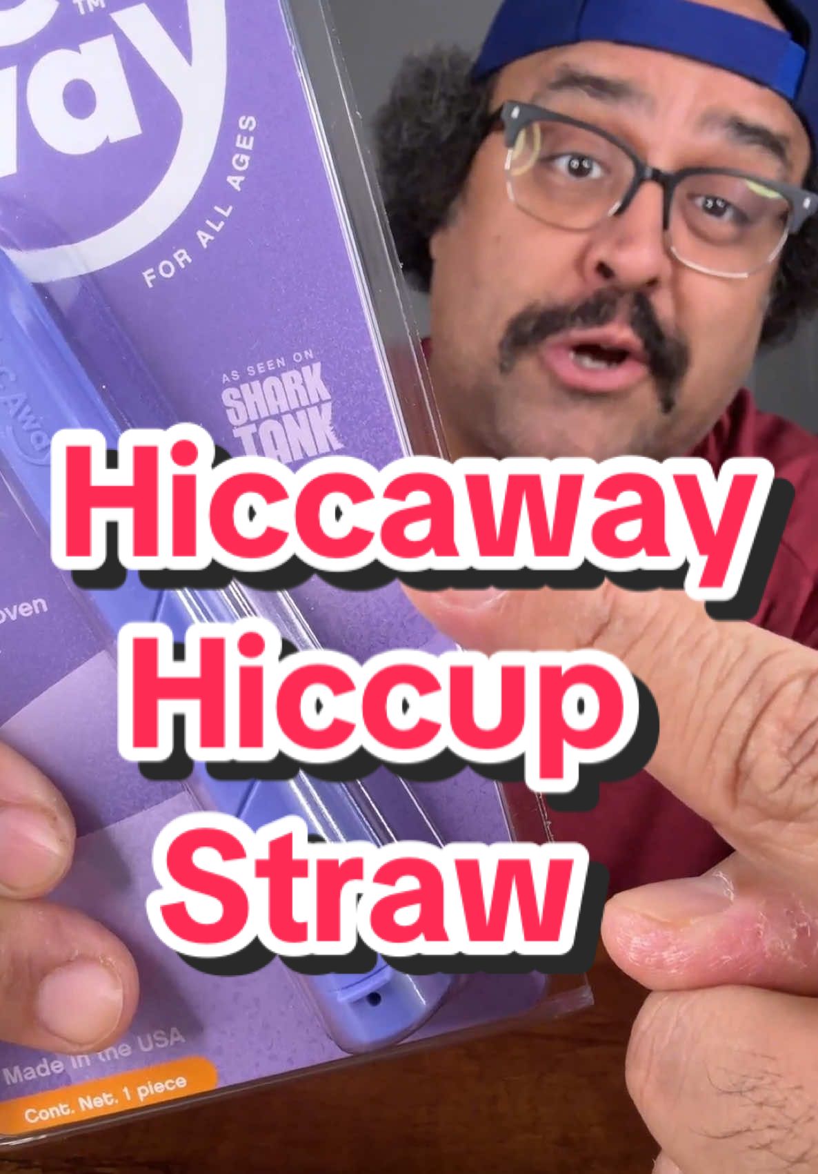 TikTok post by @thomas.ruster for HiccAway. Caption reads: This Hiccup Straw from @HiccAway - Stops Hiccups....