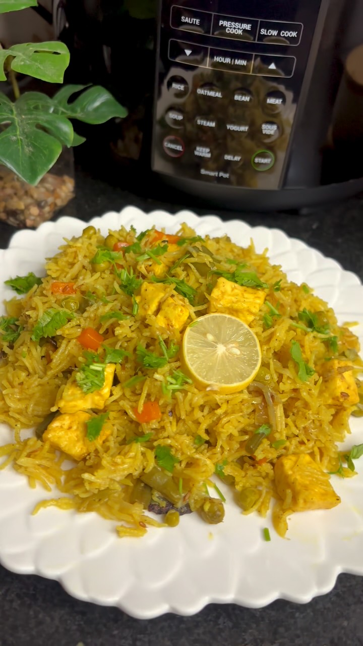 Instagram post by @foodiecouple_us for Nutricook India. Caption reads: One Pot Veg Biryani😍🔥

Ingredients ✅
1. Veggies....