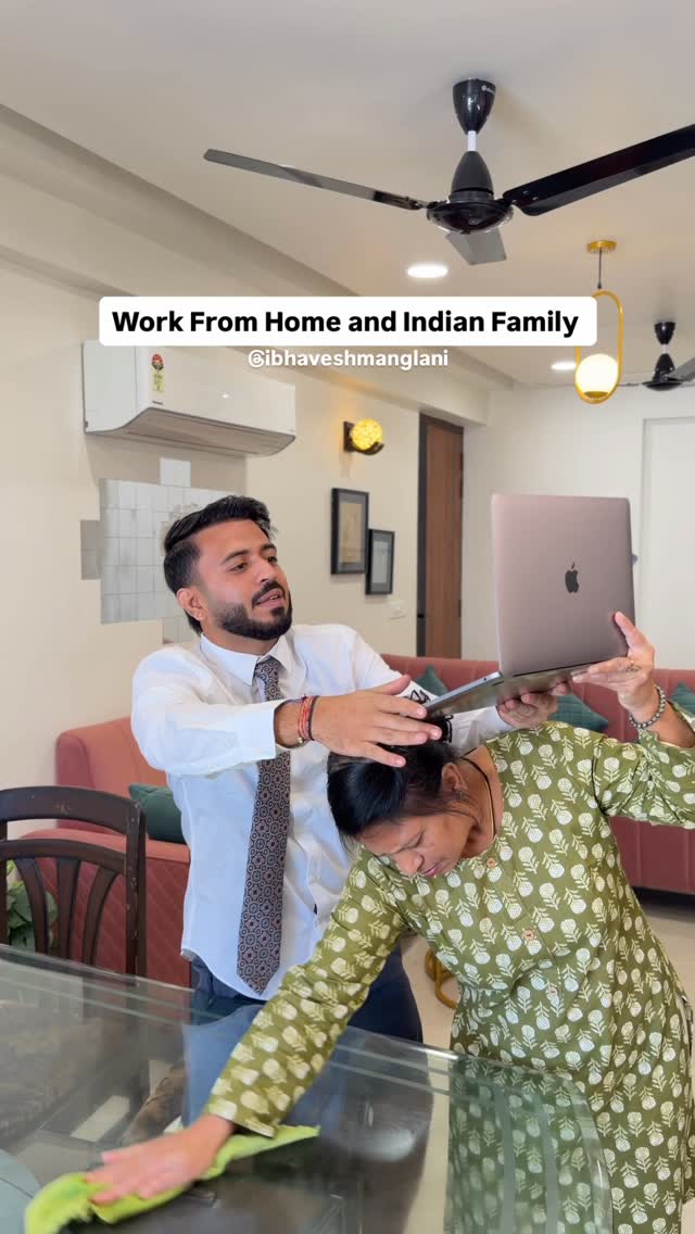 Instagram post by @ibhaveshmanglani for QuillBot. Caption reads: Work from Home and Indian....