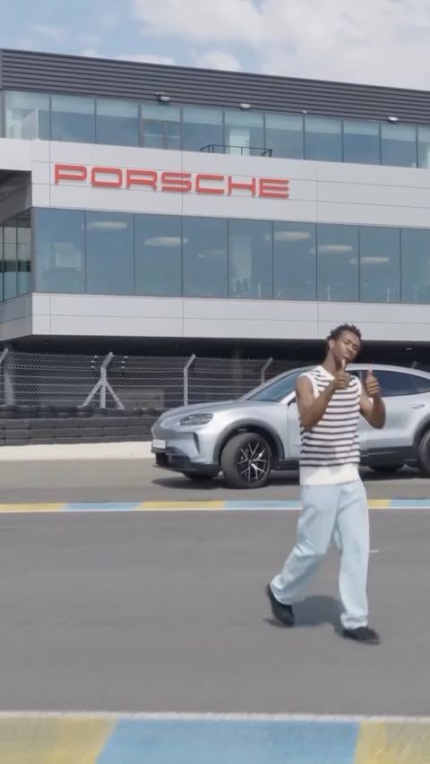 Instagram post by @akamztweenty for Porsche. Caption reads: synergy. @porsche_france 💫 #invitation.