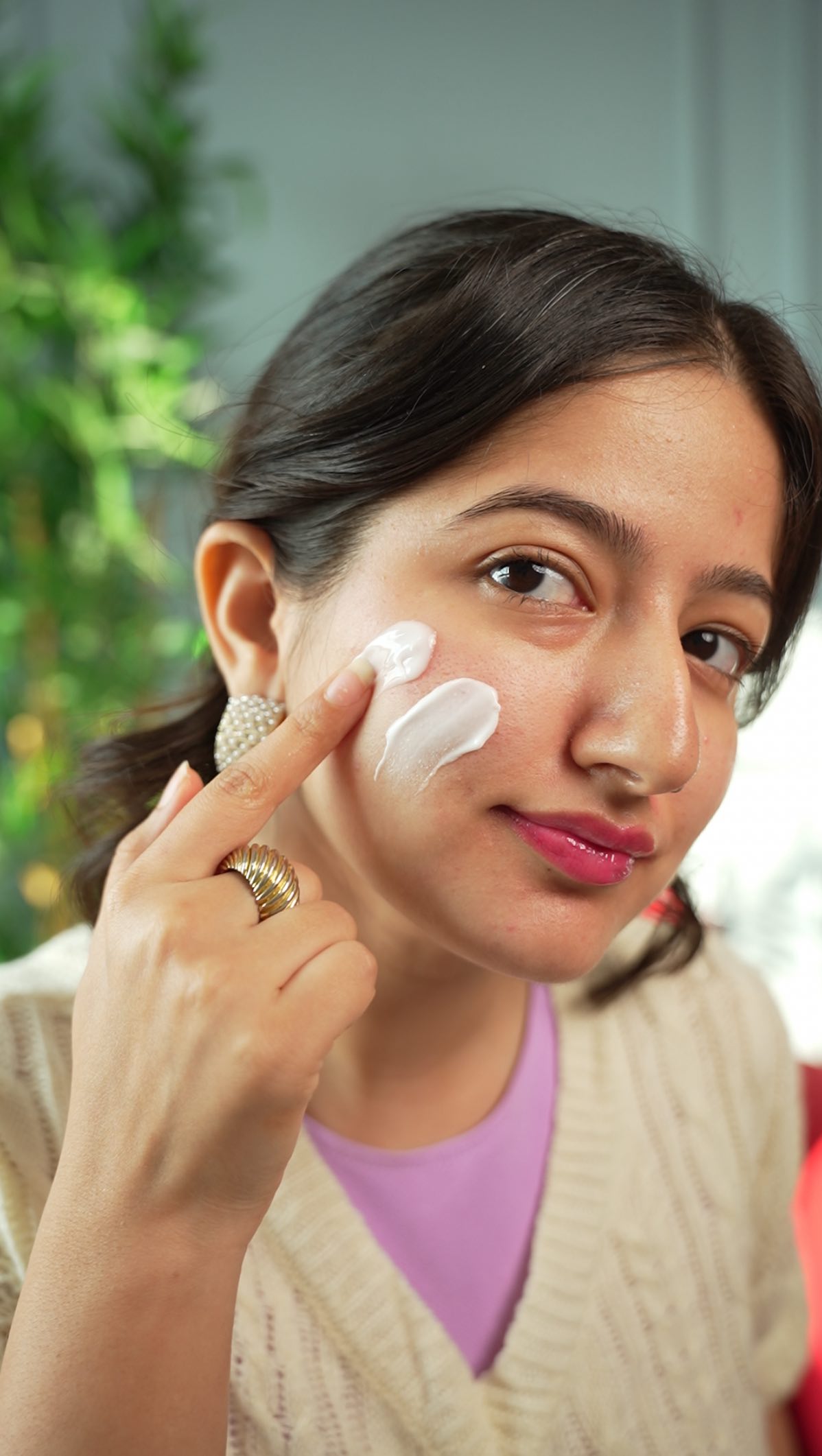 Instagram post by @jhanviibhatiaa for Plum Goodness. Caption reads: Ceramides made affordable? 😳

Time to switch to....