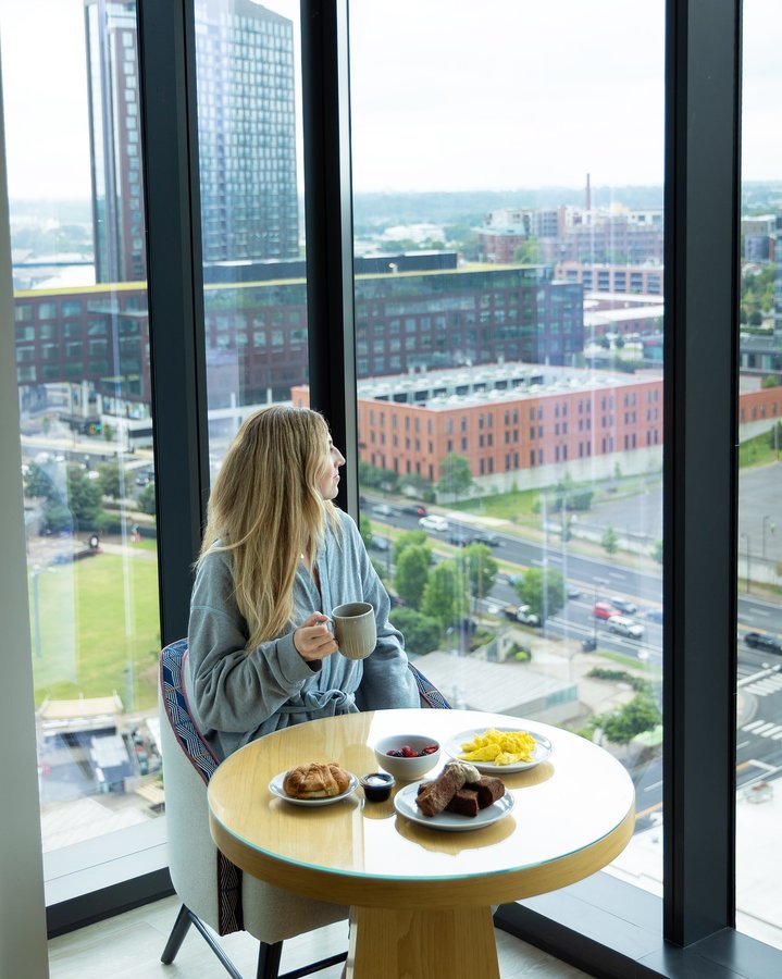 Instagram post by @solowithsav for Hyatt Centric. Caption reads: [...] it through this lens. I stayed at....