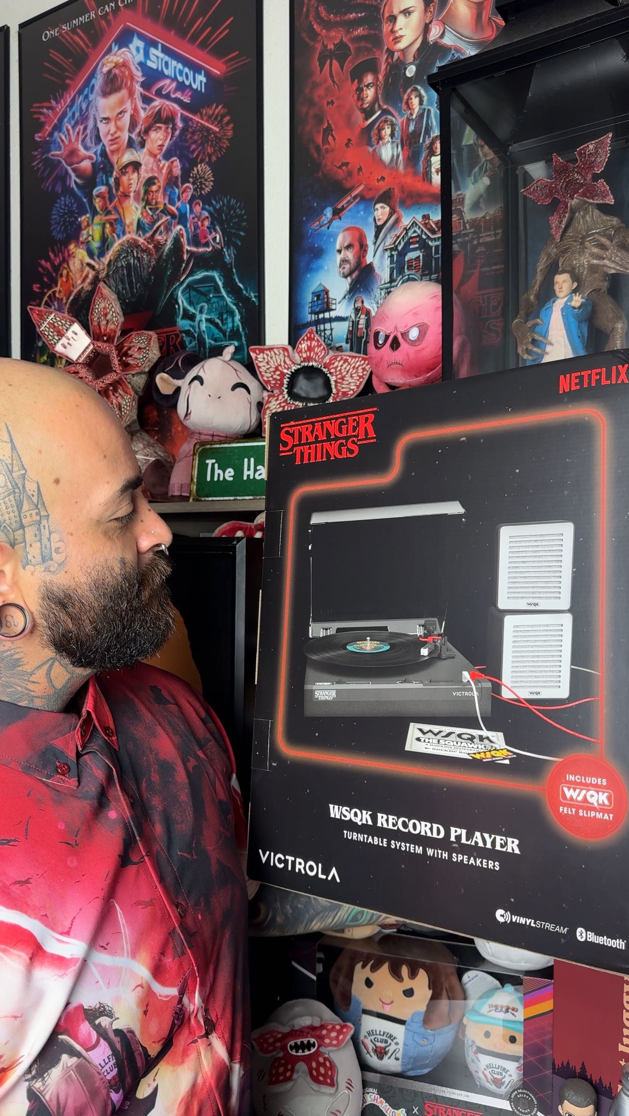 Instagram post by @thehawkinsreporter for Victrola. Caption reads: Stranger Things X Victrola

My friends over at....