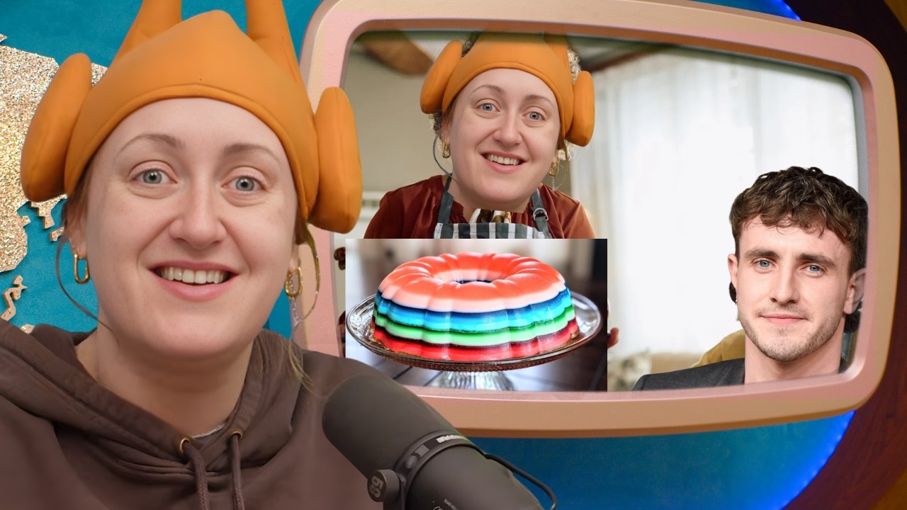 YouTube post by @BroskiReport for GLAAD. Caption reads: Thanksgiving But Everything Is Jello.