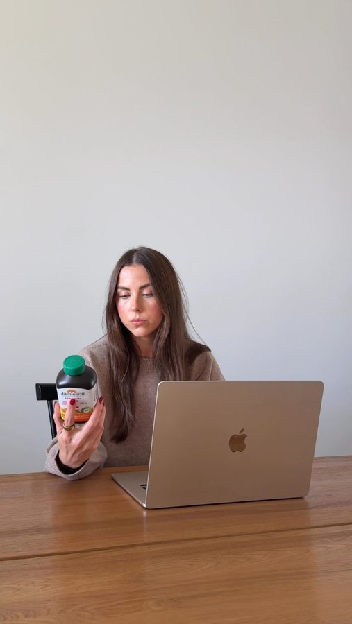 Instagram post by @lulugodin for Jamieson Vitamins. Caption reads: here are my top (realistic) tips to support your....