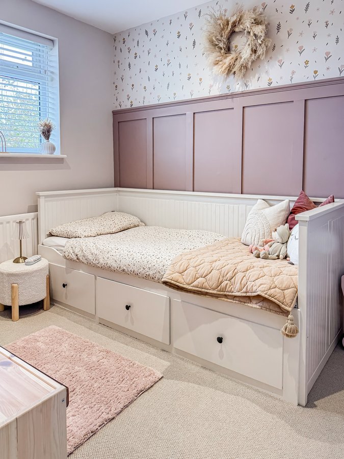 Instagram post by @my_budgethome for Nursery Stickers. Caption reads: [...] - ad/gifted from the lovely @nurserystickers....