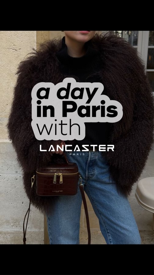 Instagram post by @marine_diet for Lancaster. Caption reads: A magical day in Paris with @lancaster - Sharing....