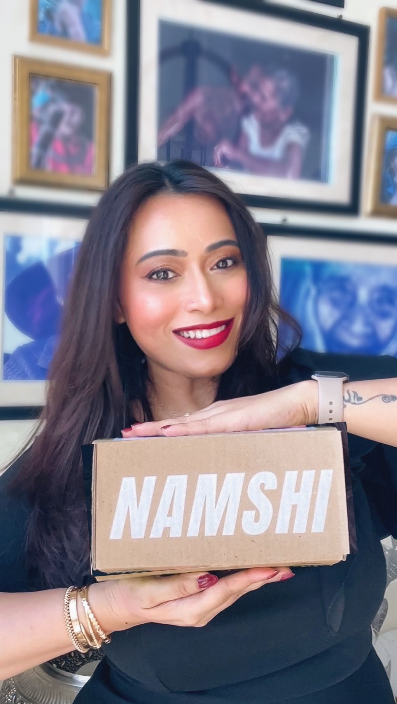 Instagram post by @chandniatsheikhland for Namshi. Caption reads: ✨💄 Viral Mac lipsticks that are so worth the hype....