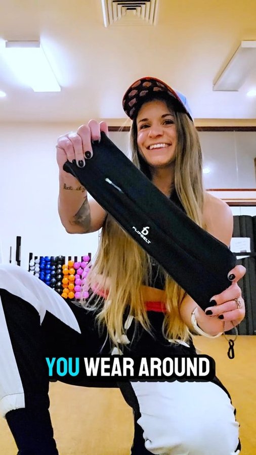 Instagram post by @livinlargeco for FlipBelt. Caption reads: [...] your valuables are safe with your @flipbelt!....