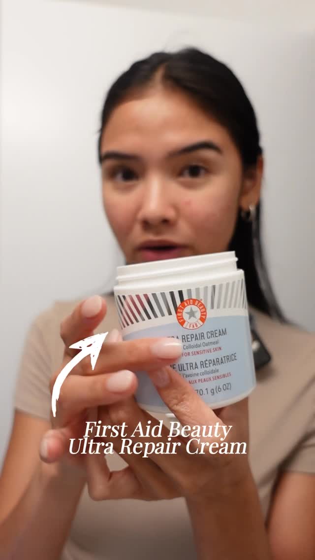 Instagram post by @kiarabasa for First Aid Beauty. Caption reads: The OG moisturizer of the skincare world!! If....