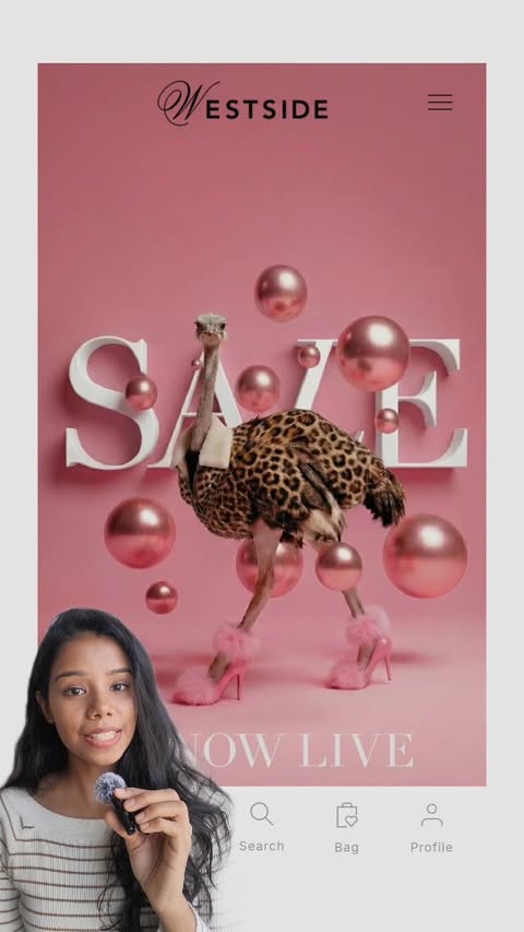 Instagram post by @aanjaliiiii for Westside Stores. Caption reads: The Westside sale has SLAPPED Crazy deals, top....