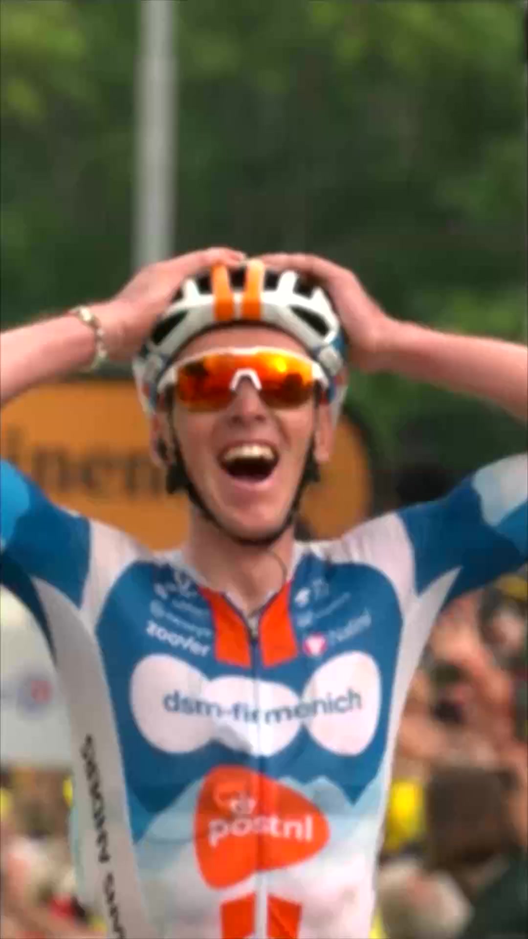 TikTok post by @letourdefrance for Continental Reifen. Caption reads: 🏅Throwback #TourDeFrance 2024, Stage 1 A stage....