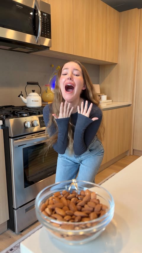 Instagram post by @jillian.gottlieb for California Almonds. Caption reads: Almonds: A Love Story #ad @californiaalmonds....