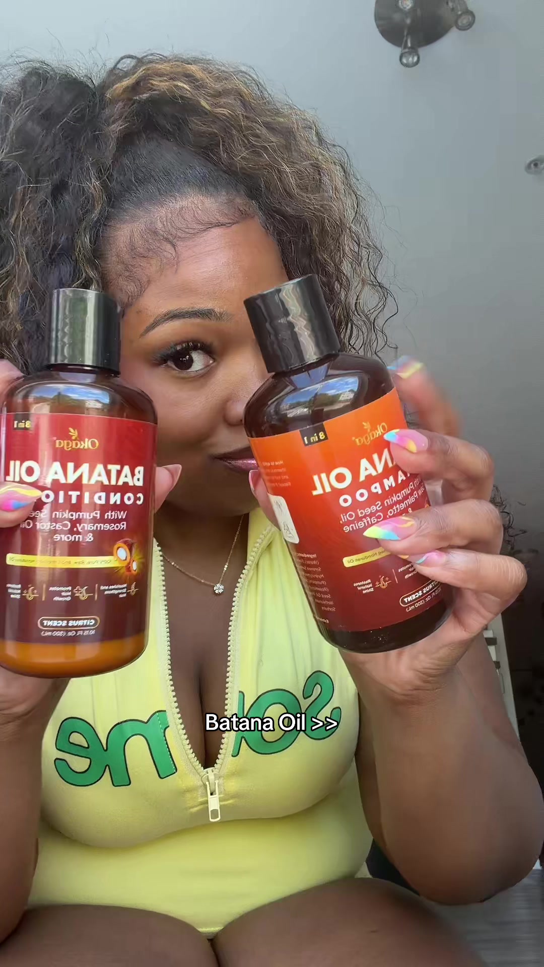 TikTok post by @jaee.duhh for Parrox Okaga USA. Caption reads: [...] #batanaoilbenefits @Parrox Okaga USA.