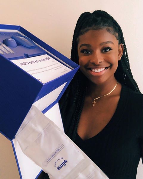 Instagram post by @cocojones for SmileDirectClub. Caption reads: I am so excited to get started with my aligner....
