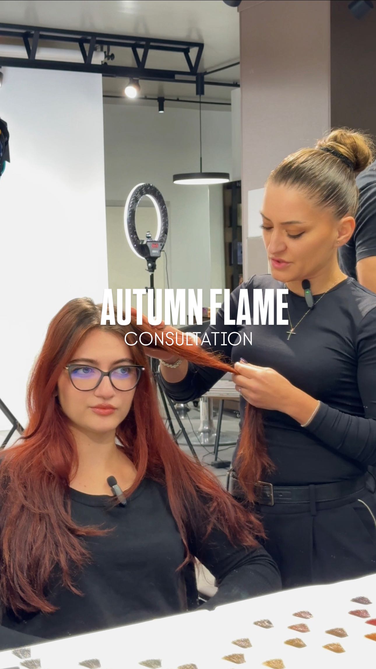 Instagram post by @brunahoxhahair for Schwarzkopf Professional. Caption reads: AUTUMN FLAME🍁

AUTUMN FLAME
IGORA Zero Amm 5-57 +....