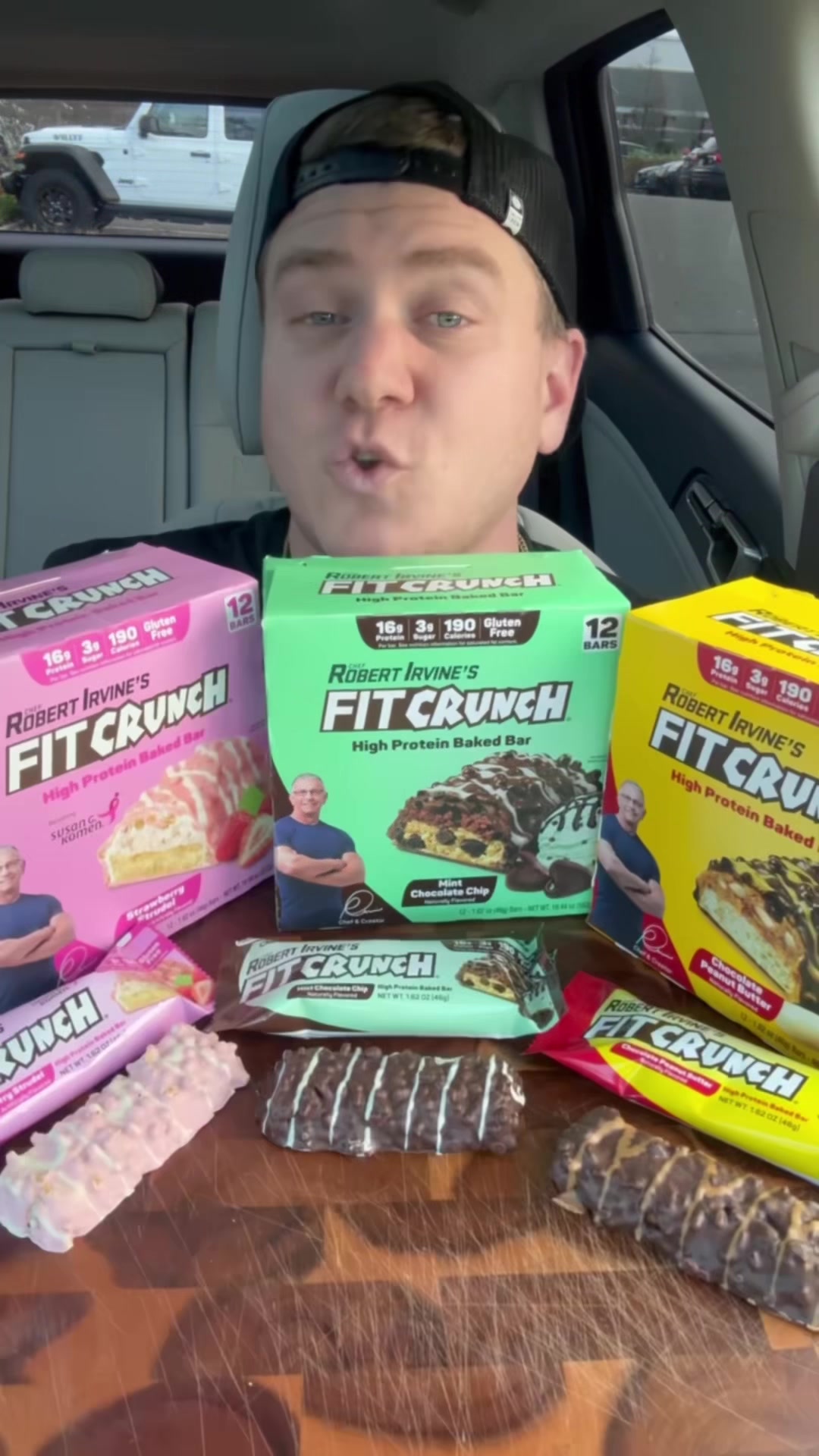 TikTok post by @njfirefoodie for FITCRUNCH. Caption reads: My new favorite protein bars @FITCRUNCH are....