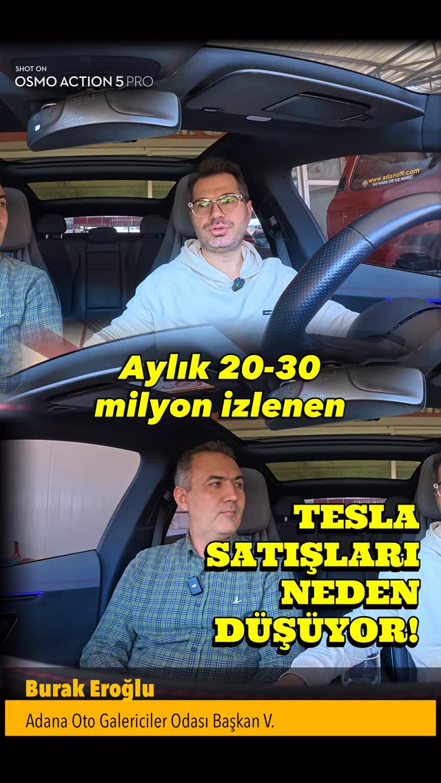 Instagram post by an influencer for Tesla. Caption reads: Tesla satışları neden düşüyor? TOGG [...].