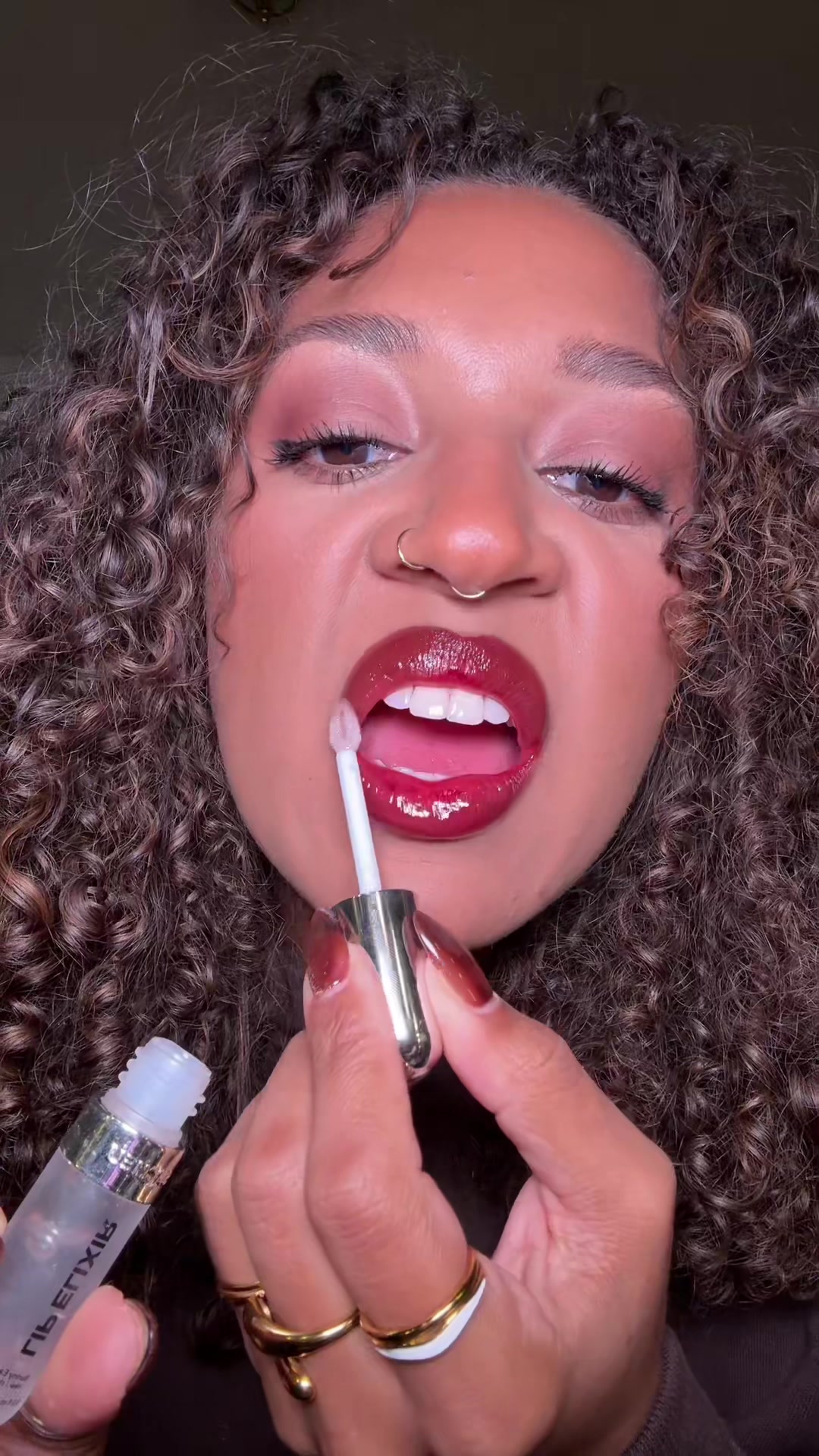 TikTok post by @herfavoritefinds for Sacheu. Caption reads: it’s still shade p-INKED for me🫦 @SACHEU Beauty....