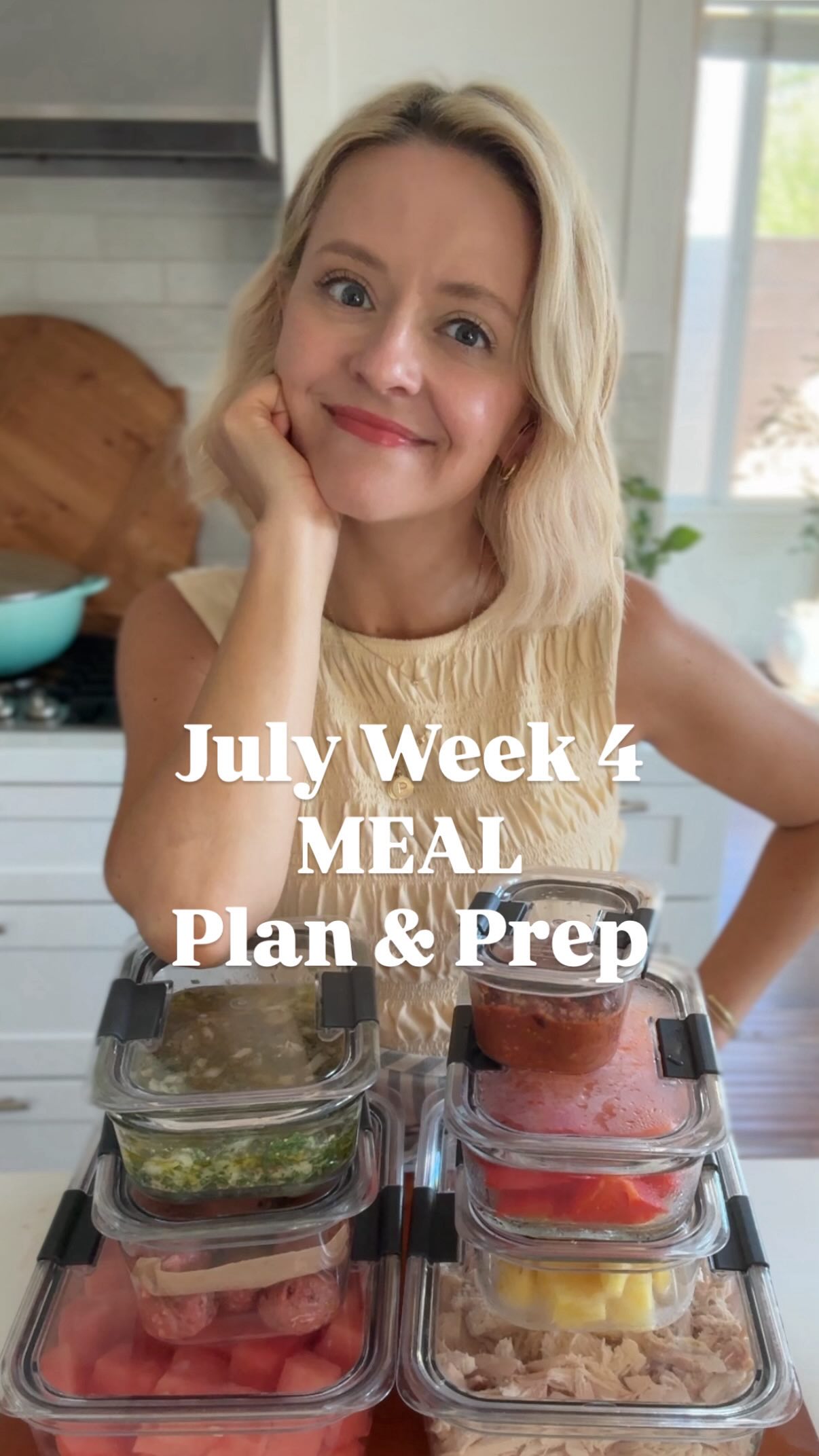 Instagram post by @kelseynixon for Rubbermaid. Caption reads: Prepped 3 recipes in 1 hour for the busy week....