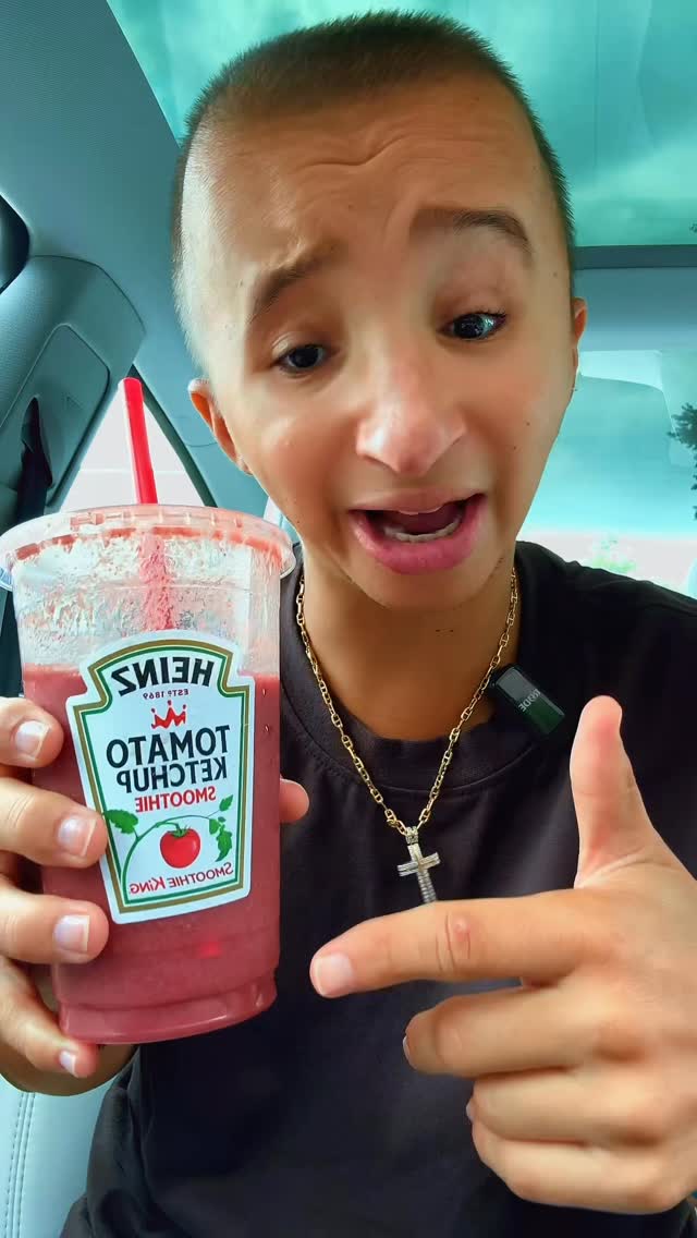 Instagram post by @jshock9nine for Smoothie King. Caption reads: JSHOCK TRIES KETCHUP SMOOTHIE! #mukbang #jshock....