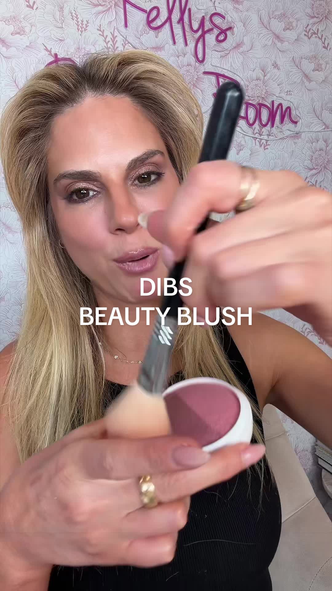 TikTok post by @kellykrugerbrooks for DIBS Beauty. Caption reads: Purple baked blush from @DIBSBEAUTY #blush....
