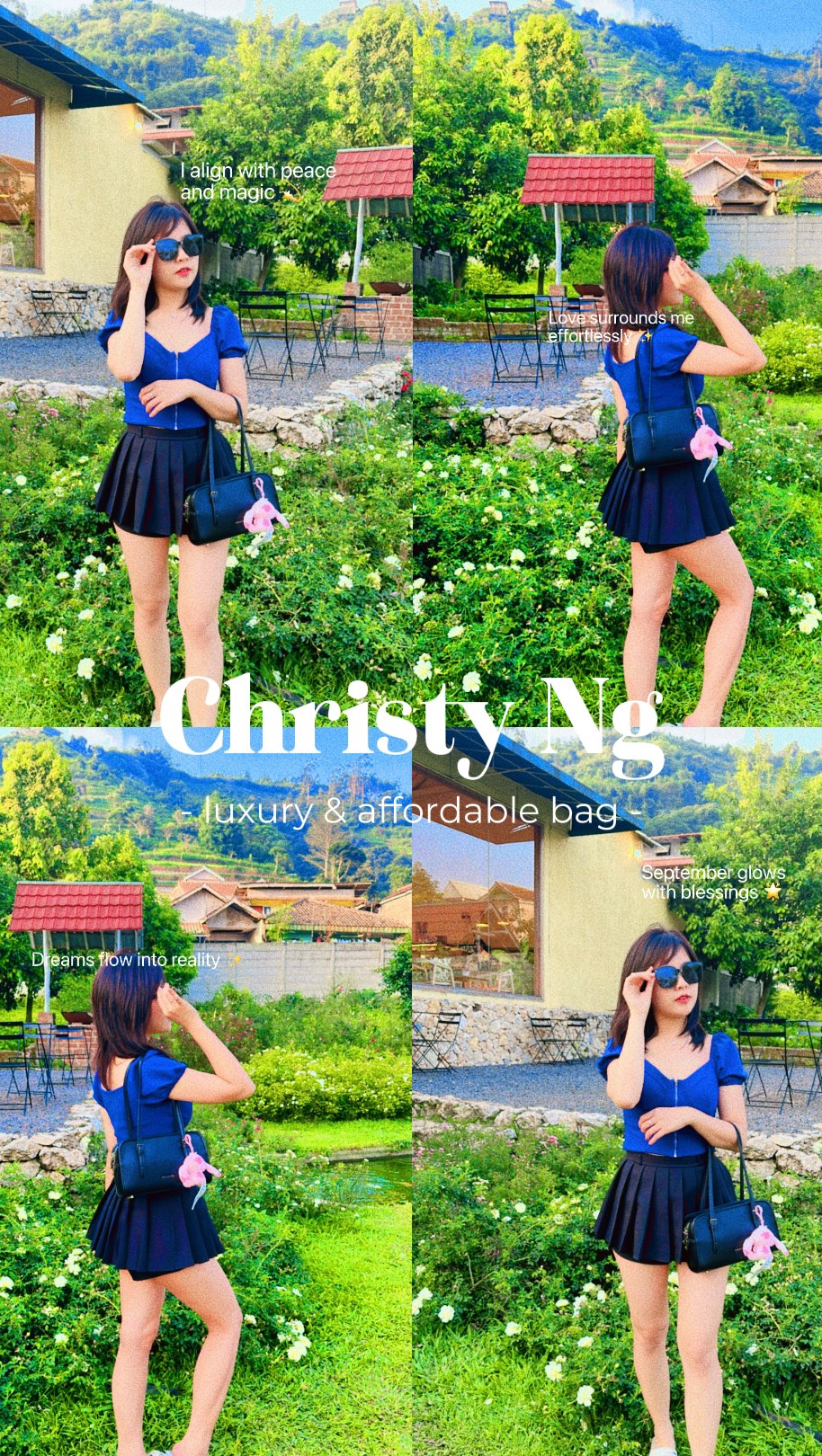 Instagram post by @sheillanatalie for Christy Ng. Caption reads: 'boston shoulder bag'👜🎀 from @christyng.id....