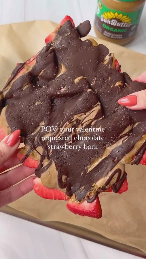 Instagram post by @lesswithlaur for SunButter. Caption reads: If you need a last minute Valentine’s Day treat,....