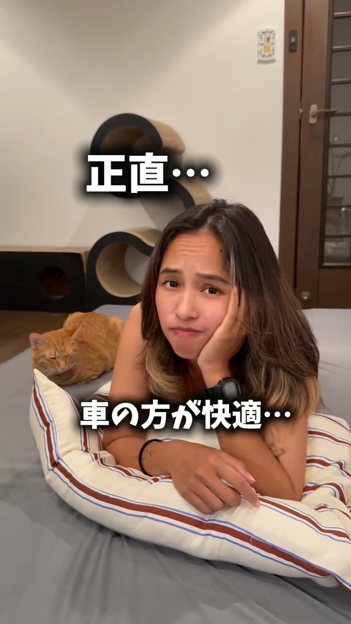 Instagram post by @trangjiro_fufu for Sleepy Tofu Japan. Caption reads: 【家より車の方が快適？！】

こんばんは！ちゃんじろー夫婦です🙌

実は家に引っ越してから、ず〜っ....