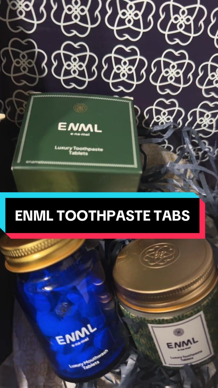 TikTok post by @cre8ed2color for ENML Toothpaste Tabs. Caption reads: ✨I love the concept of toothpaste tabs! No fuss no....